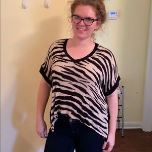 Zebra Print Flowy Top